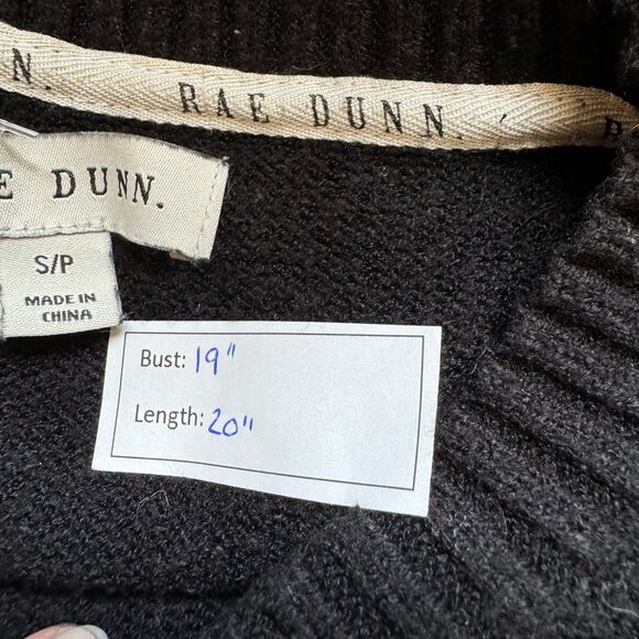 Rae Dunn Blessed Soft Knit Black Pullover Sweater - Picture 6 of 6